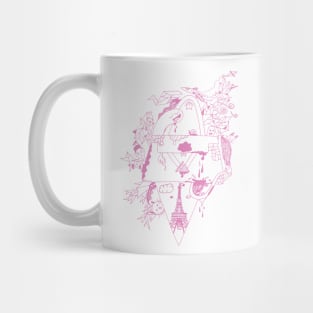 Light Pink Seven Cats In Paris Mug